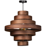 Walnut 7 rings hanglamp