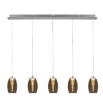 Nebula 5 lichts balk amber hanglamp
