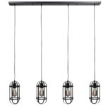 Longo 4 lichts zwart hanglamp