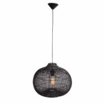 Hanglamp Snake rotan zwart 40cm