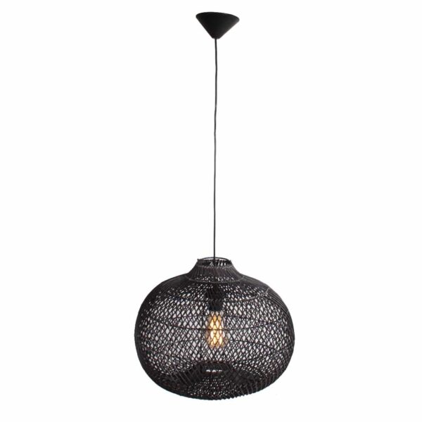 Hanglamp Snake rotan zwart 40cm