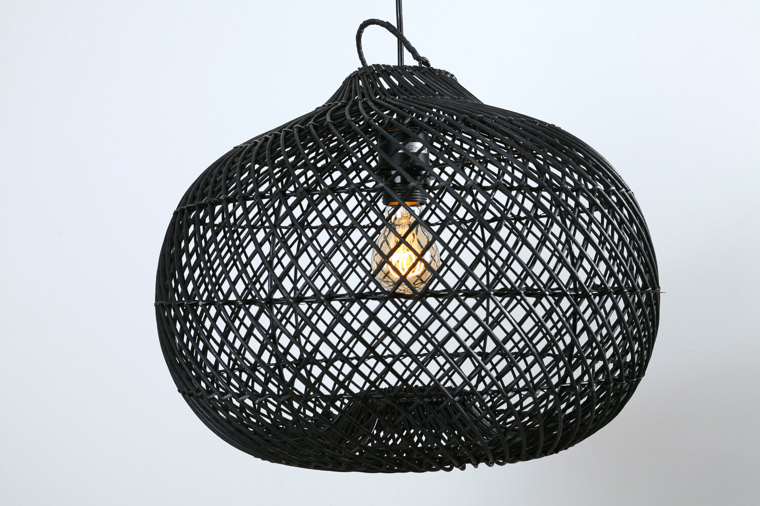 Rotan Snake 60cm zwart hanglamp