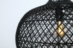 Hanglamp rotan zwart Snake