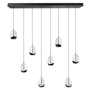 Hanglamp Egg zwart-goud 8 lichts