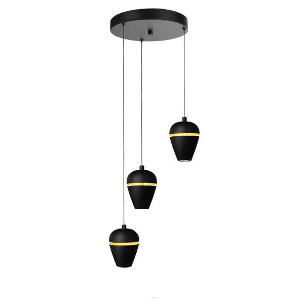 Hanglamp Kobe zwart 3 lichts