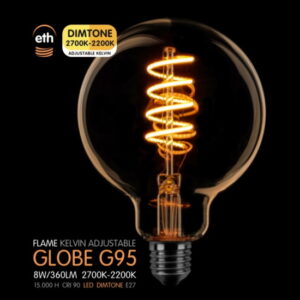 Globe 95mm goud spiraal 8W dimtone
