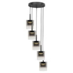 Hanglamp Salerno smoke 5 lichts