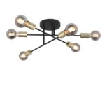 Plafondlamp Sticks zwart 6 lichts