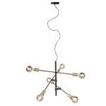 Hanglamp Sticks zwart 6 lichts