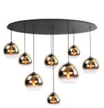 Hanglamp Fantasy ovaal goud-helder
