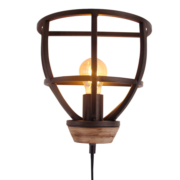 Wandlamp Aperto halfrond zwart