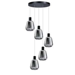 Hanglamp Gary smoke 5 lichts