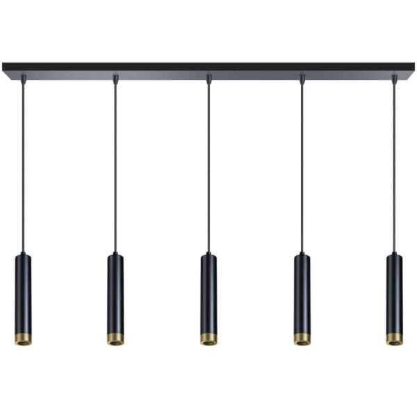 Hanglamp Miller zwart 5 lichts