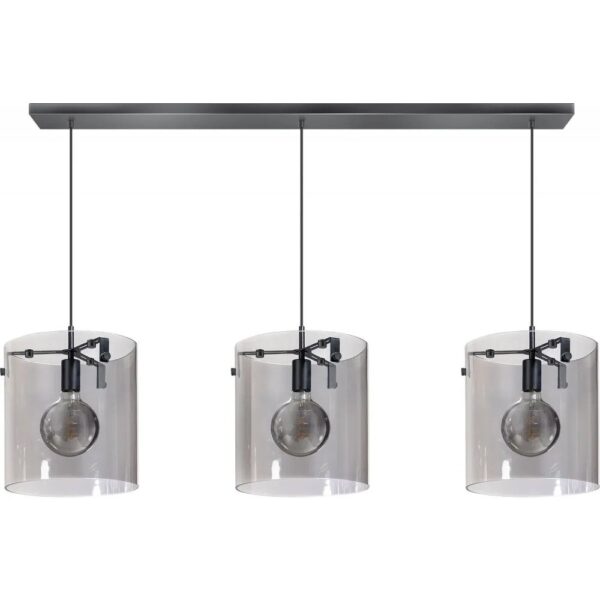 Hanglamp Silo zwart-smoke 3 lichts