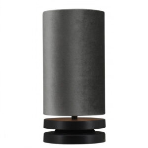 Livio zwart tafellamp 33cm + kap antraciet