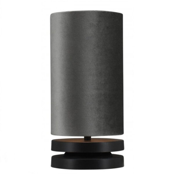 Livio zwart tafellamp 33cm + kap antraciet