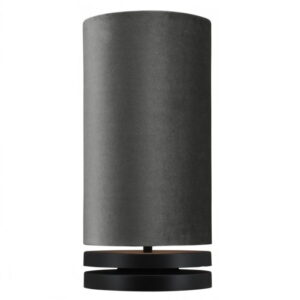 Livio zwart tafellamp 45cm + kap antraciet