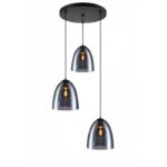Marina smoke + Savoy zwart hanglamp 3 lichts