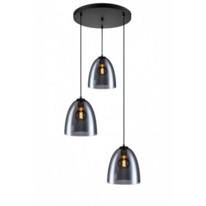 Marina smoke + Savoy zwart hanglamp 3 lichts
