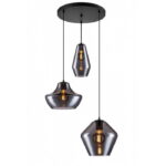 Marina – Palm – Wilson smoke + Savoy zwart hanglamp 3 lichts