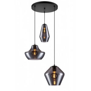Marina – Palm – Wilson smoke + Savoy zwart hanglamp 3 lichts
