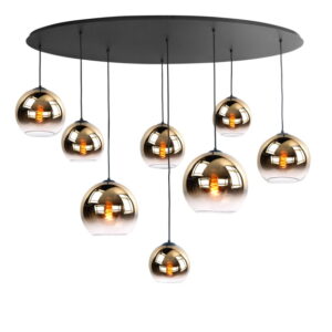 Fantasy ovaal semi goud hanglamp 8 lichts