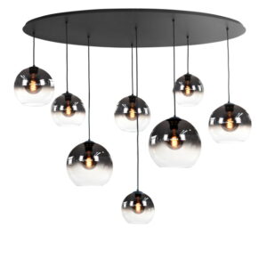 Fantasy ovaal semi smoke hanglamp 8 lichts