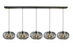Balloon zwart hanglamp 5 lichts 150cm