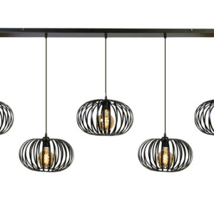 Balloon zwart hanglamp 5 lichts