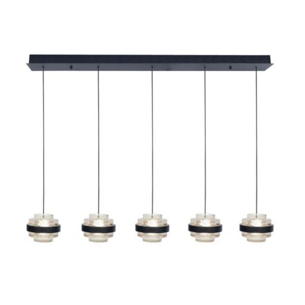 Dynasty zwart hanglamp 5 lichts