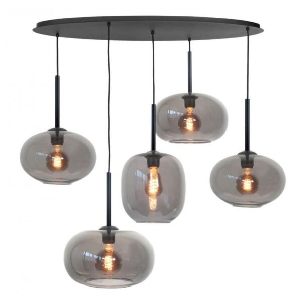 Hanglamp Bellini ovaal smoke 5 lichts