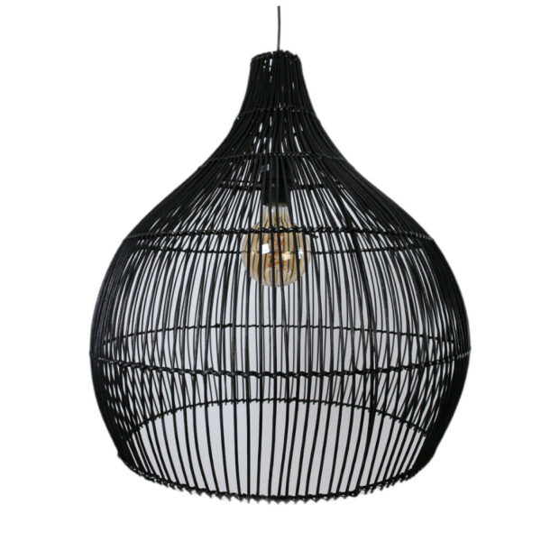 Hanglamp rotan Kruik zwart 35cm