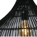 Rieten hanglamp Kruik 35cm zwart