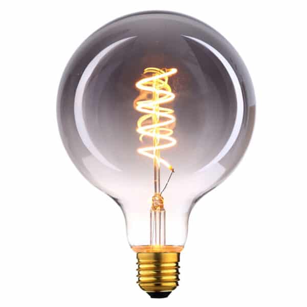 Globe LED 80mm spiraal rookglas 9W dimbaar