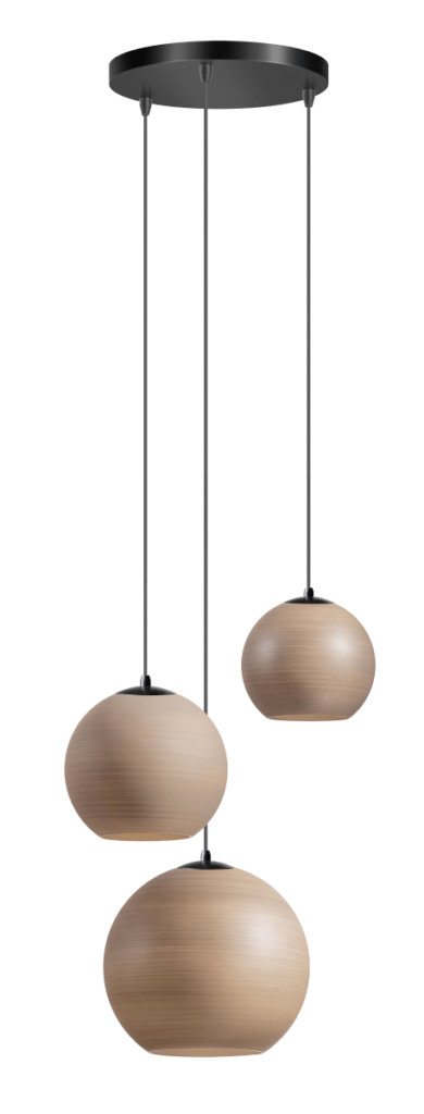 Hanglamp Orb Saturn Taupe Grijs 3 lichten