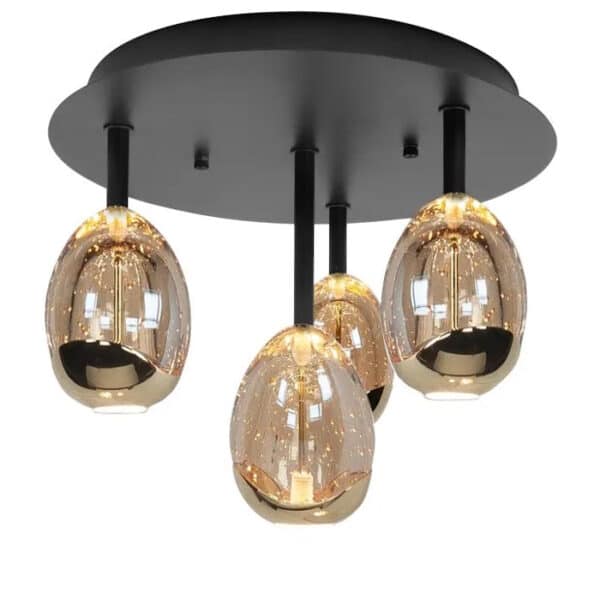 Plafondlamp Egg goud 4 lichts