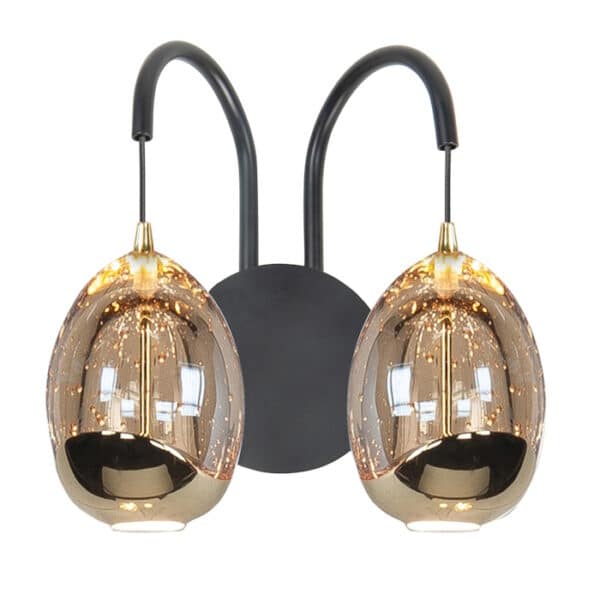 Wandlamp Egg goud 2 lichts