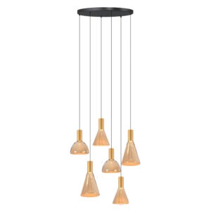 Hanglamp Lisa brons 6 lichts