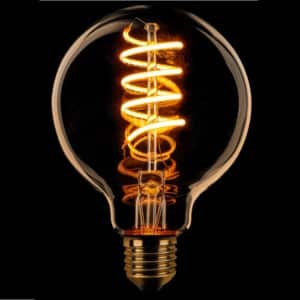 Globe 125mm spiraal goud 7.5W LED dimbaar